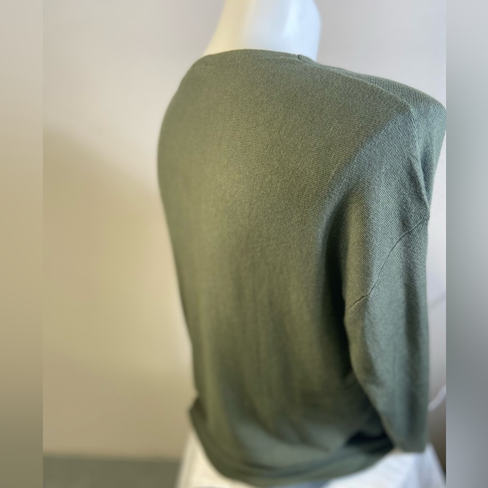 Ann Taylor~NWT~Soft~Olive Green~Cowl Neck~Drop Shoulder~Knit Sweater~Size L - Picture 5 of 10